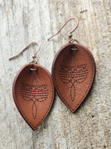 "Waco"  Handmade Bootstitch Leather Earrings
