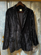 Black Crushed Velvet Blazer