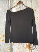 Fall For You Full Size Asymmetrical Neck Long Sleeve Top