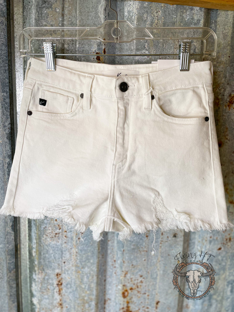 White High Rise Shorts