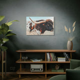 Iron Dragon Longhorn Bull Horizontal Canvas