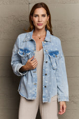 Take A Chance Western Wash Star Denim Jacket