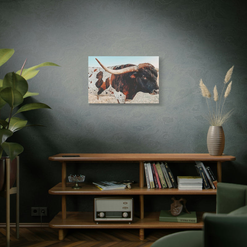 Iron Dragon Longhorn Bull Horizontal Canvas