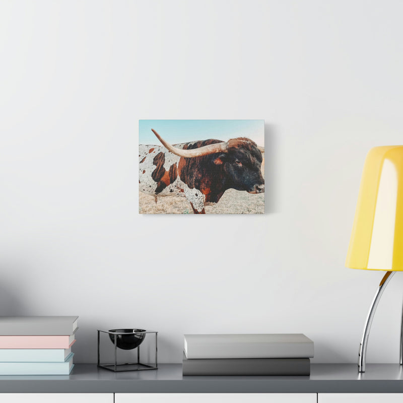 Iron Dragon Longhorn Bull Horizontal Canvas