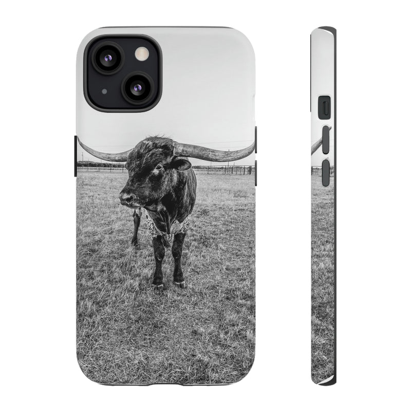 B&W Longhorn Bull iPhone Tough Cellphone Case