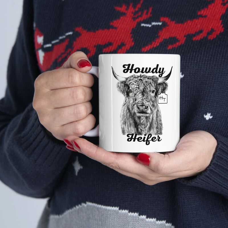 Ceramic Howdy Heifer Mug 11oz