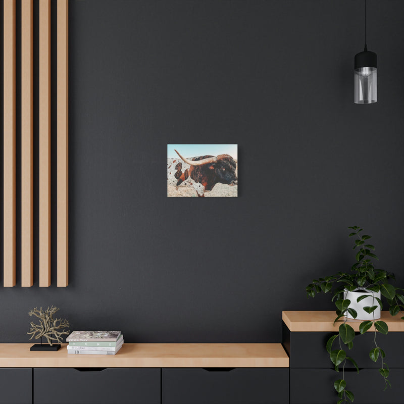 Iron Dragon Longhorn Bull Horizontal Canvas