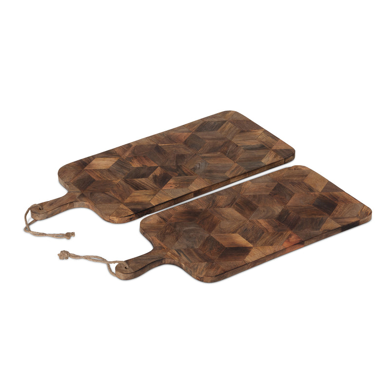Patterned Wood Chopping Board- Set of 2