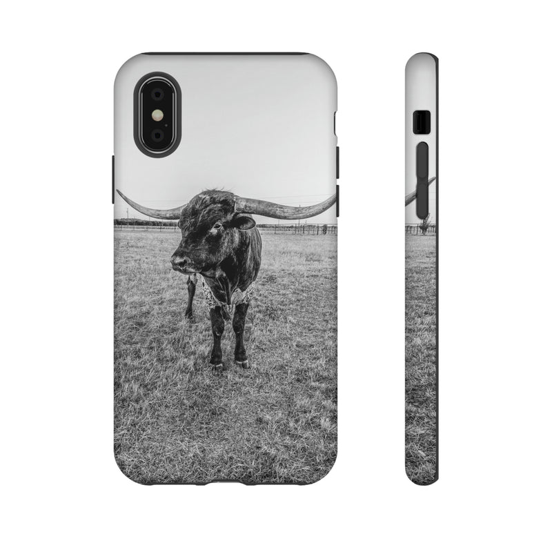B&W Longhorn Bull iPhone Tough Cellphone Case