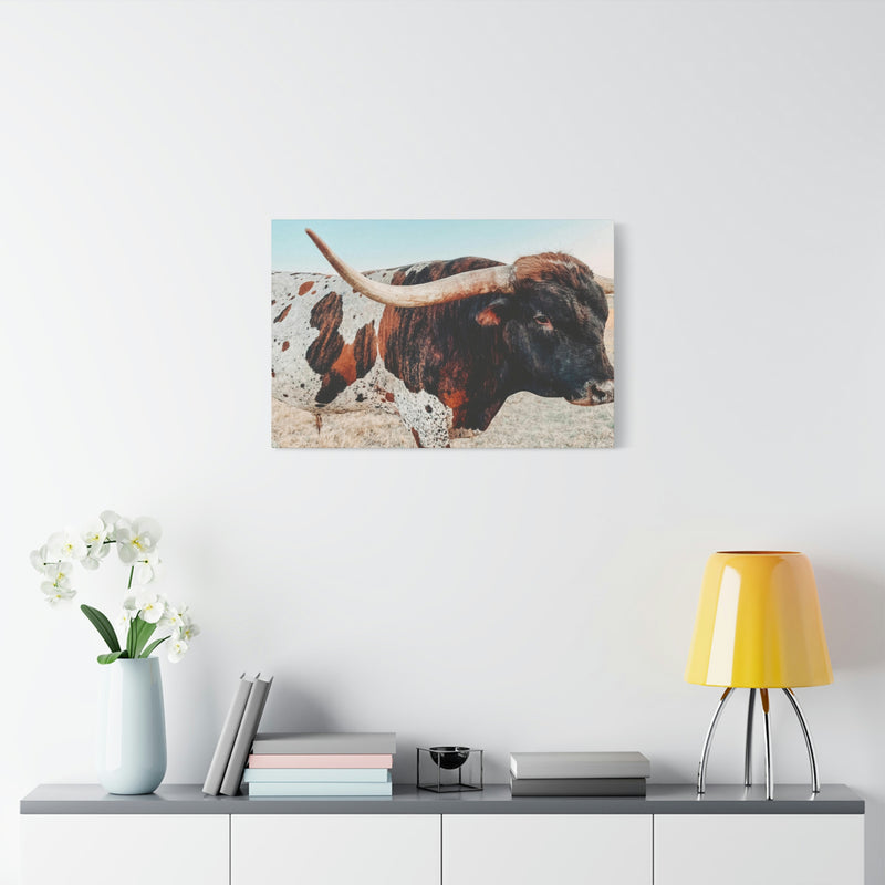 Iron Dragon Longhorn Bull Horizontal Canvas