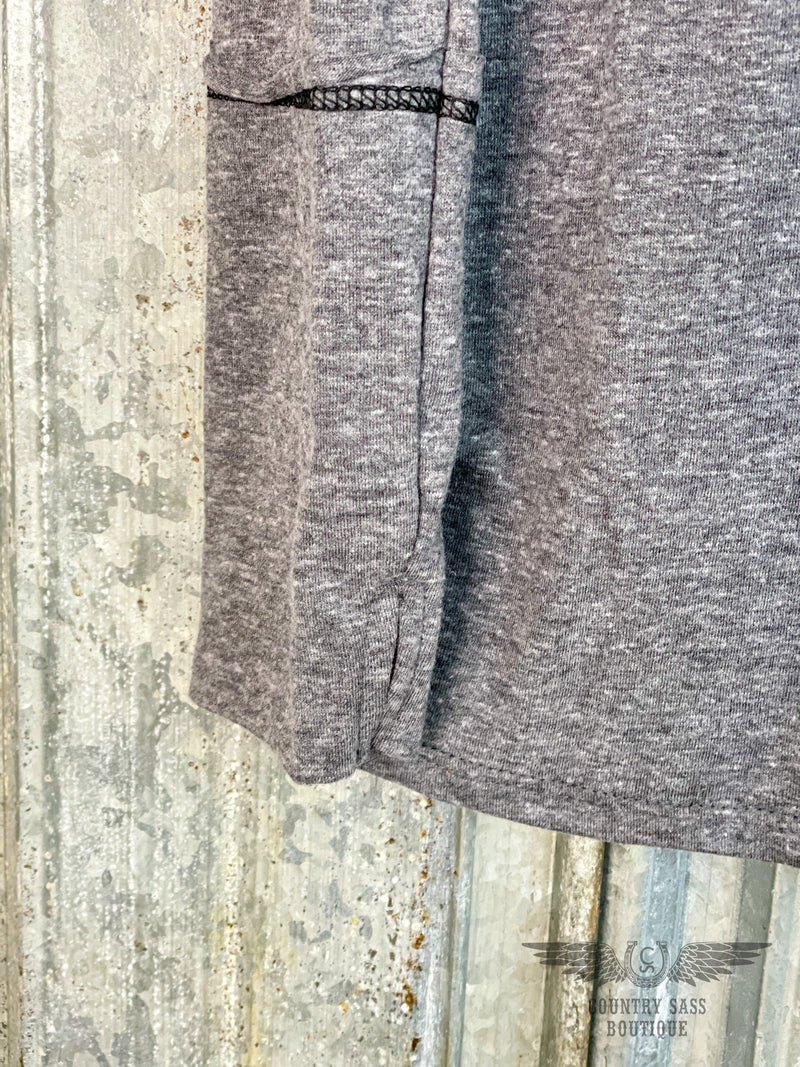 Charcoal Tri-Blend Long Sleeve Top