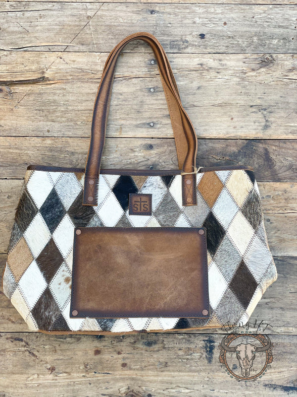 STS Cowhide Diamond Basic Tote
