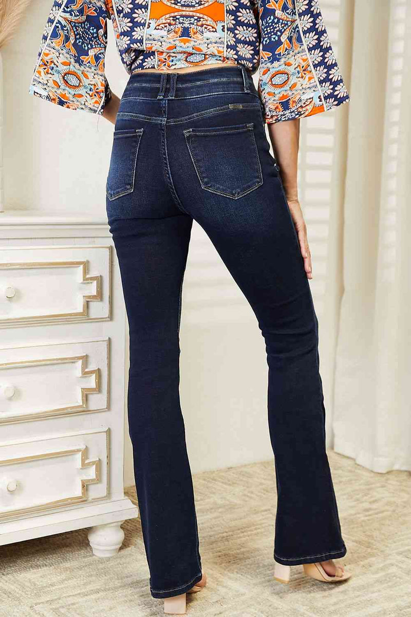 Kancan Wide Waistband Bootcut Jeans