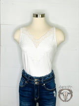 Ribbed Cami with Lace